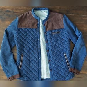 Men's Jacket Navy and Brown Corduroy
